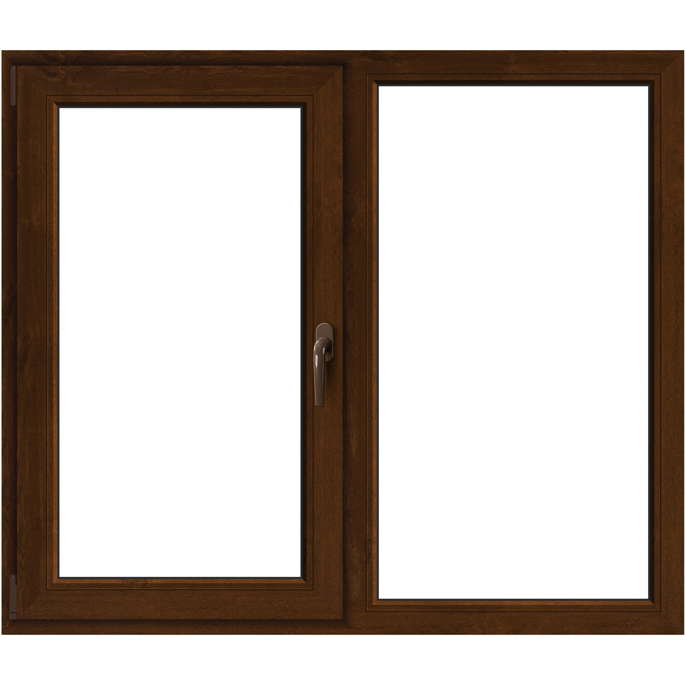 Fereastra termopan APLAST, PVC, 5 camere, 146 x 116 cm, deschidere fixa + batanta stanga, maro