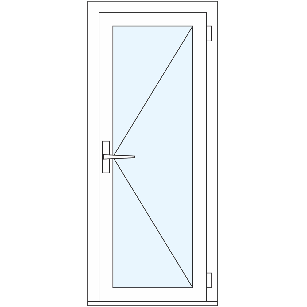 Usa balcon APLAST, cu geam, dreapta, PVC, 88 x 192 cm, alb