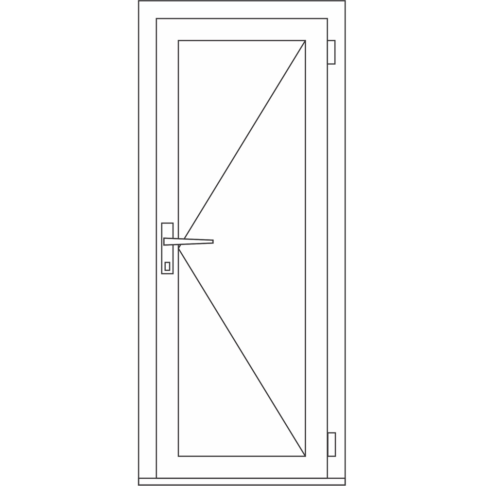 Usa intrare APLAST, fara geam, dreapta, PVC, 88 x 205 cm, alb