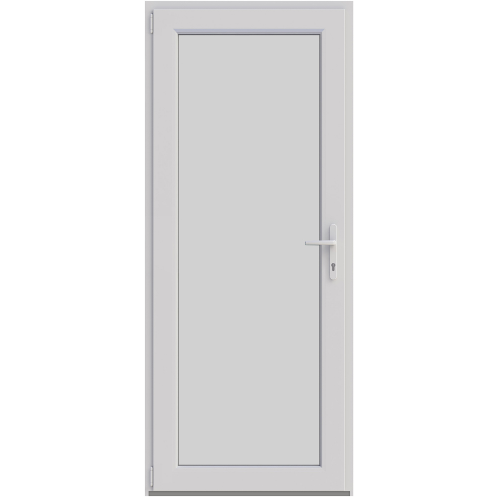 Usa intrare APLAST, fara geam, stanga, PVC, 88 x 205 cm, alb