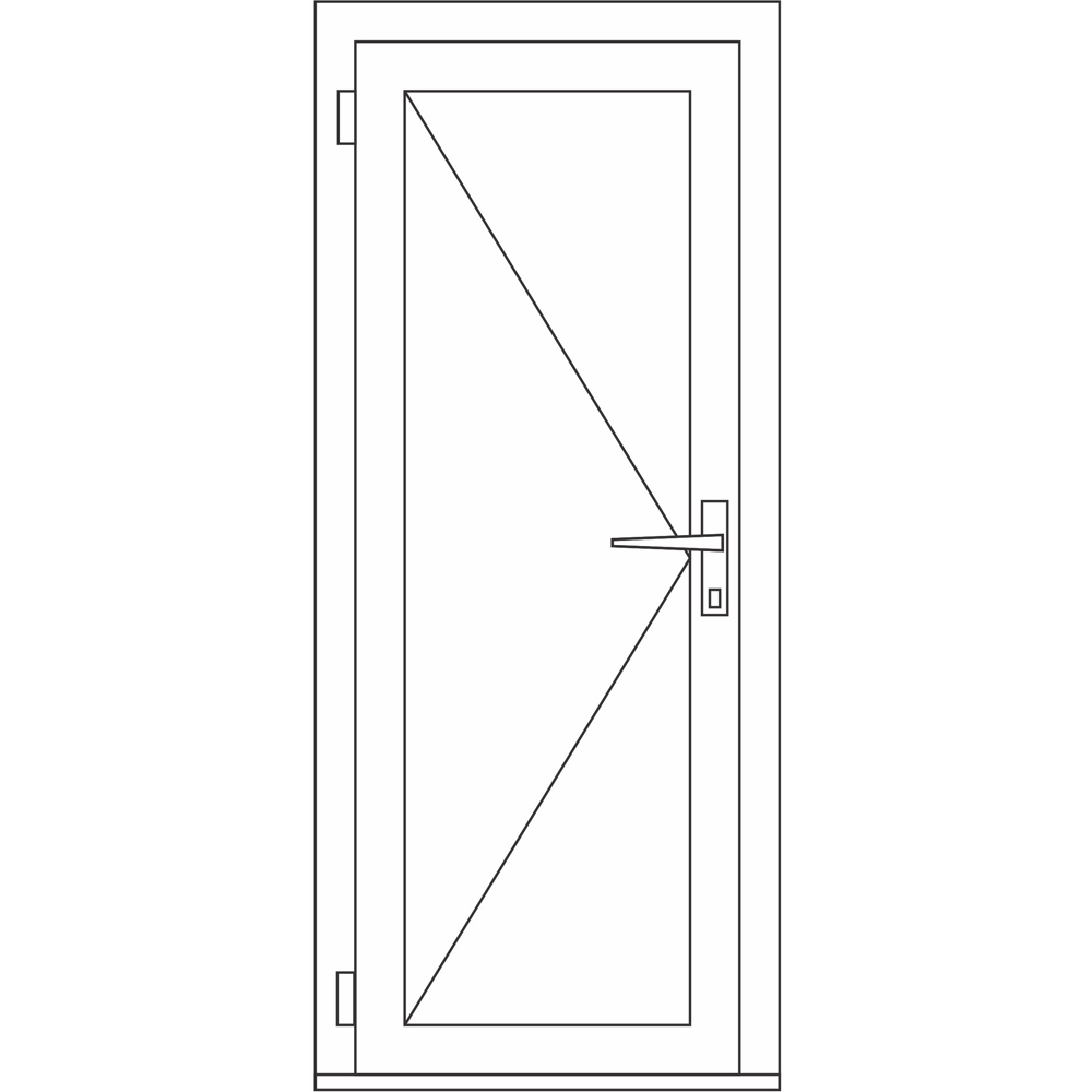 Usa intrare APLAST, fara geam, stanga, PVC, 88 x 195 cm, gri antracit