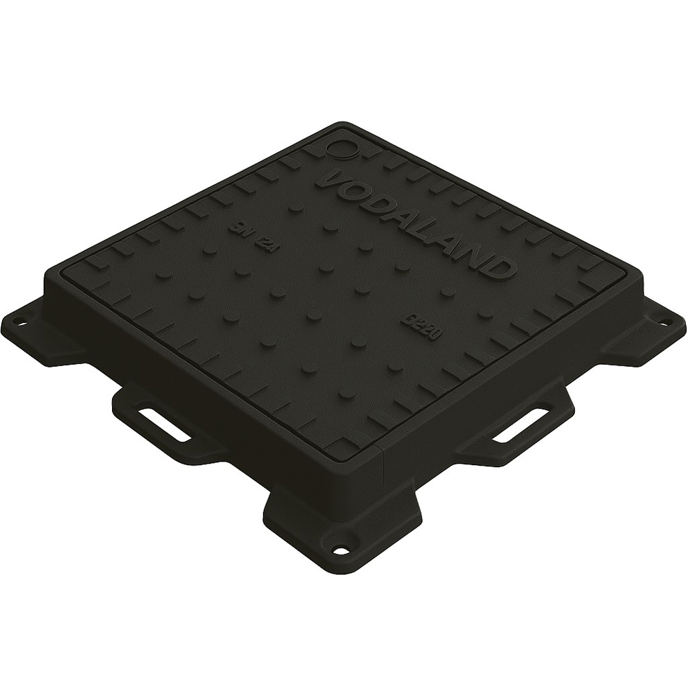 Capac VODALAND, fonta, patrat, Cl C250, trafic auto, 50 x 50 x 4.2 cm