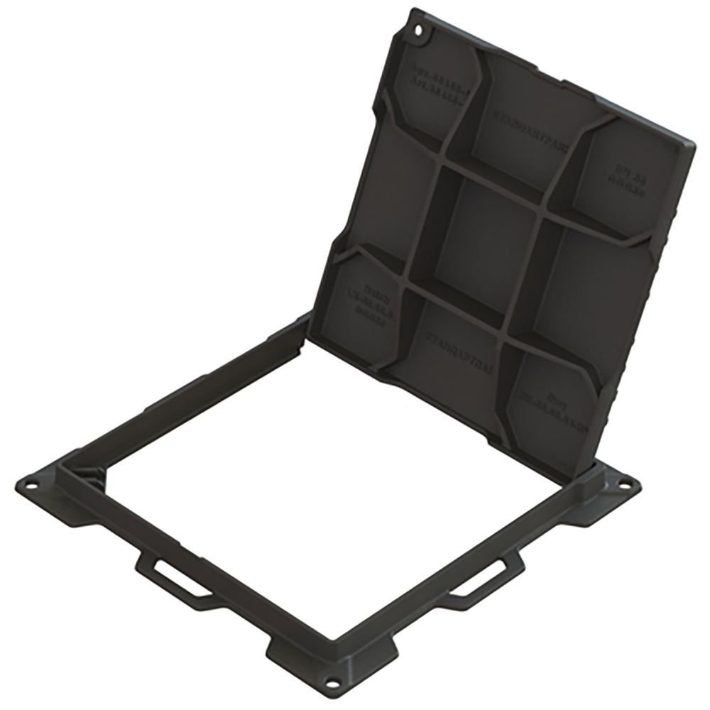 Capac VODALAND, fonta, patrat, Cl C250, trafic auto, 60 x 60 x 4.2 cm