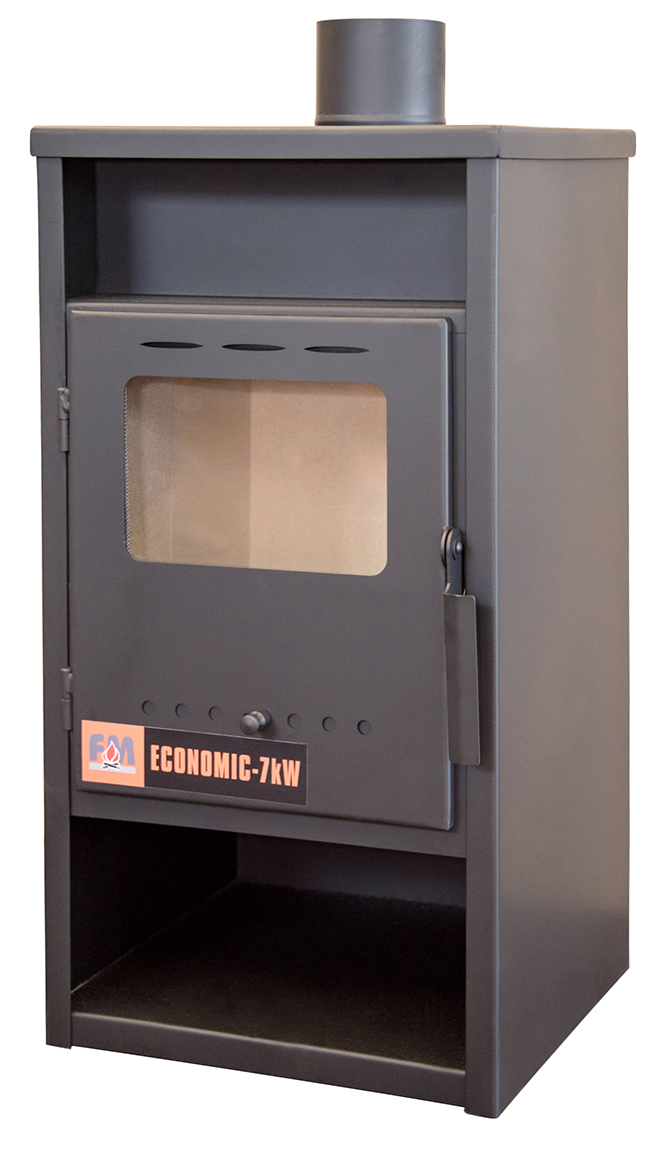 Semineu economic pe lemne, 7 kW, 41 x 41 x 85 cm