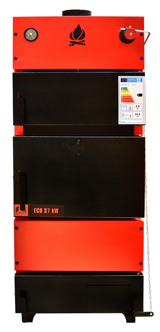 Cazan pe lemne din otel Eco 37, 37 kW, 147 x 53 x 59 cm