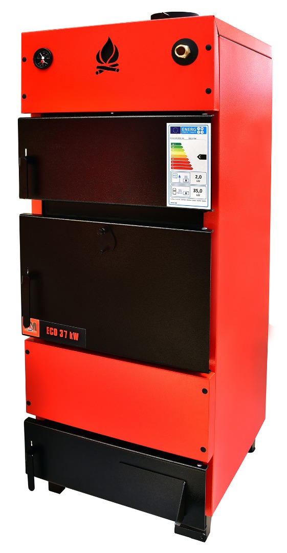 Cazan pe lemne din otel Eco 37, 37 kW, 147 x 53 x 59 cm