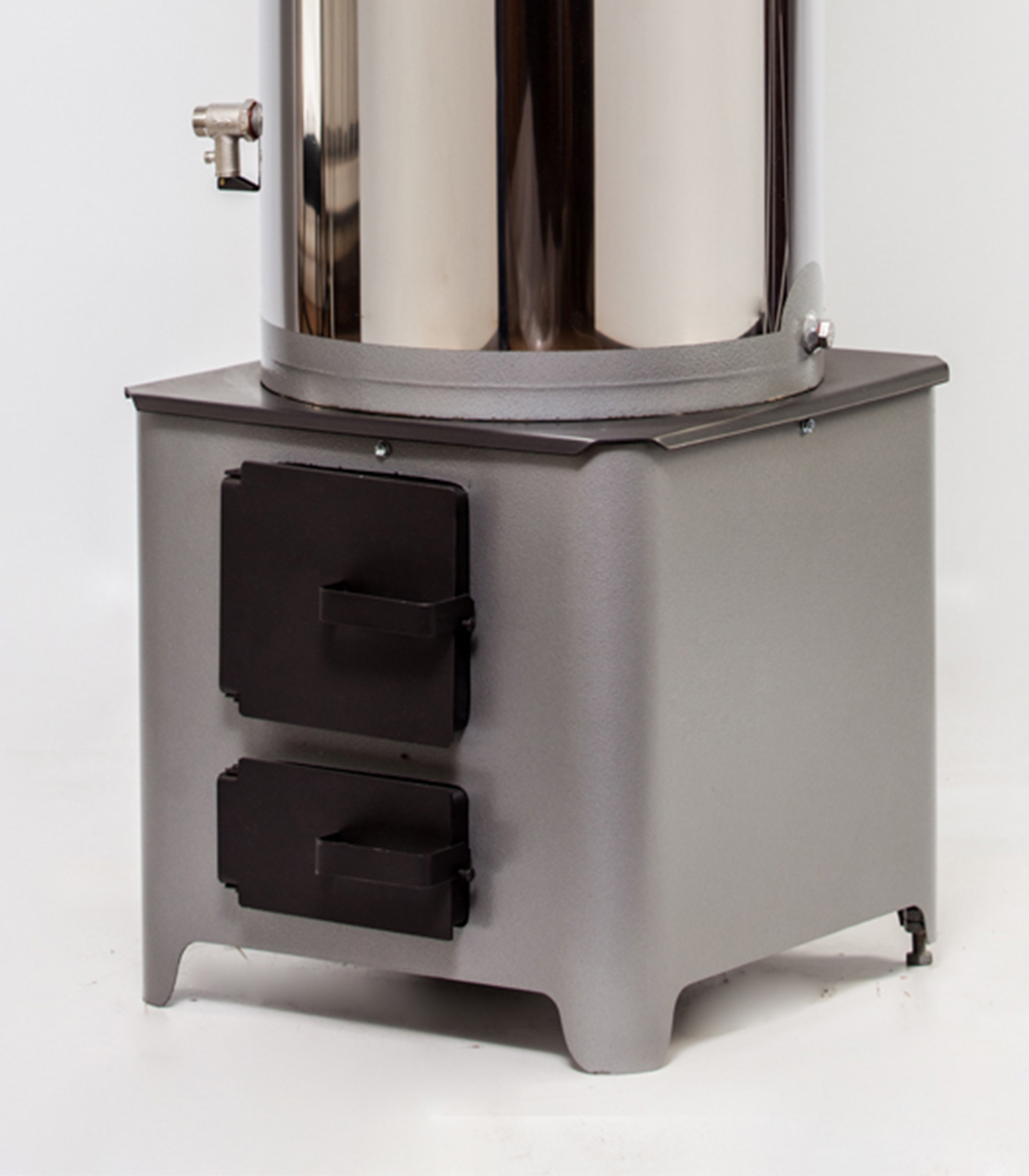 Boiler pe lemne cu focar FM Group, 70l, otel, argintiu