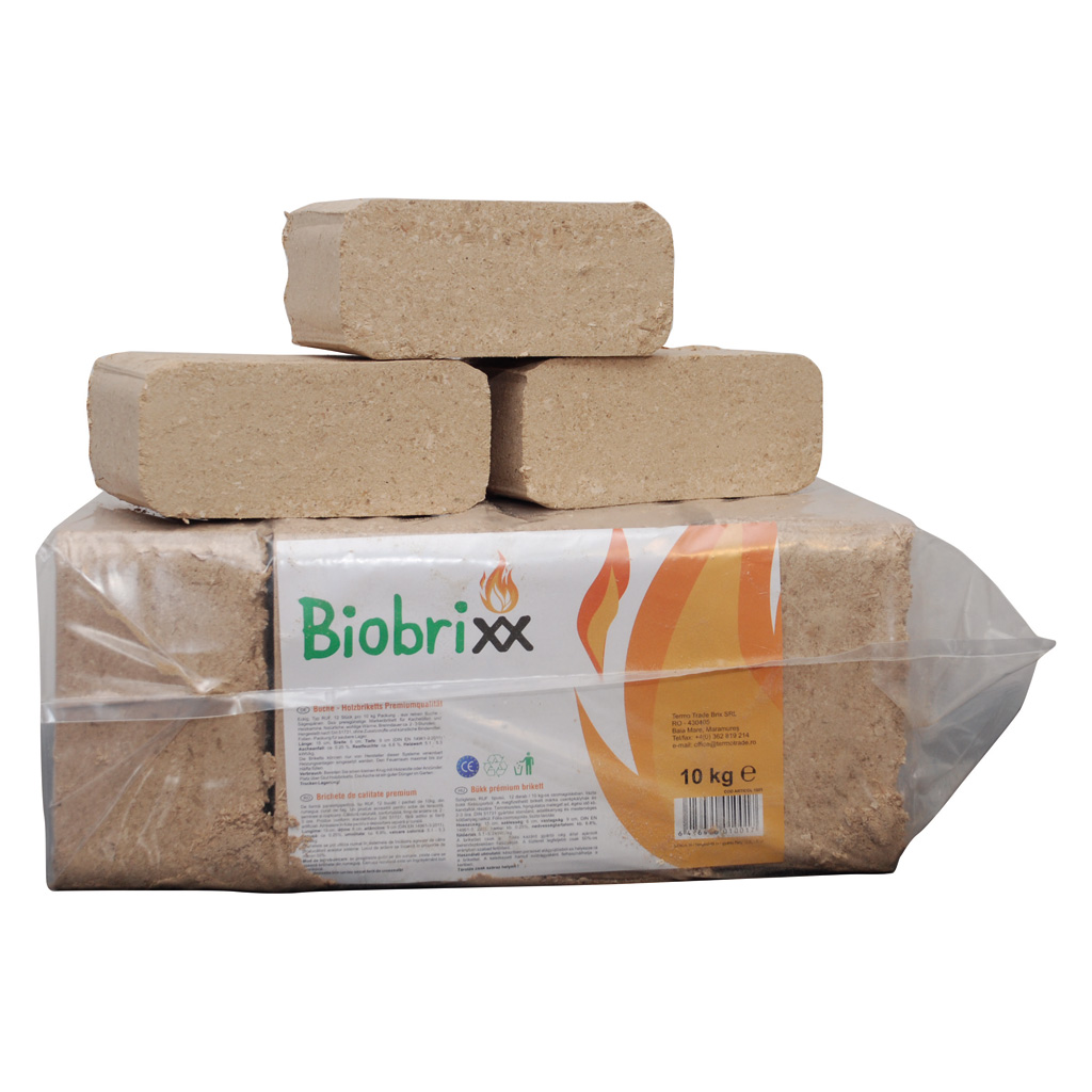 Brichete de foc din rumegus tip RUF Biobrixx, 10 kg