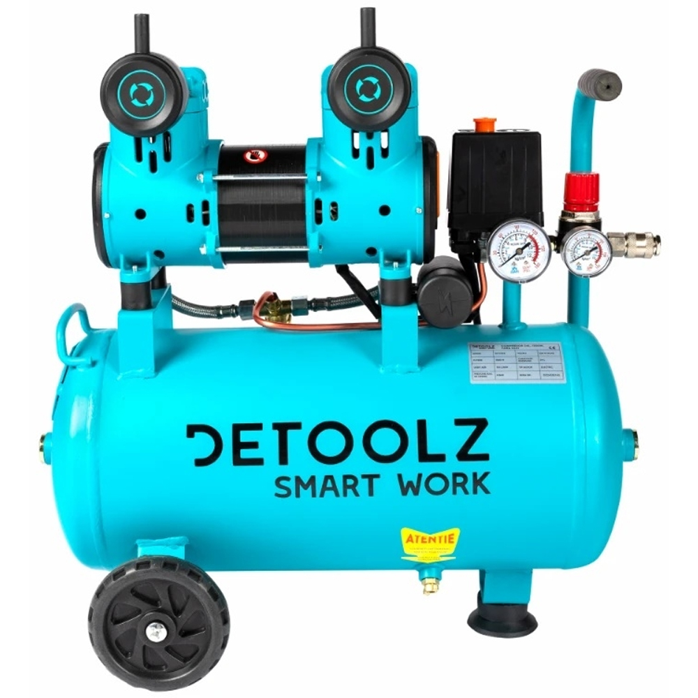 Compresor aer DETOOLZ DZ-C334, fara ulei, 1500W, 24l, 154 l/min, 8 bar