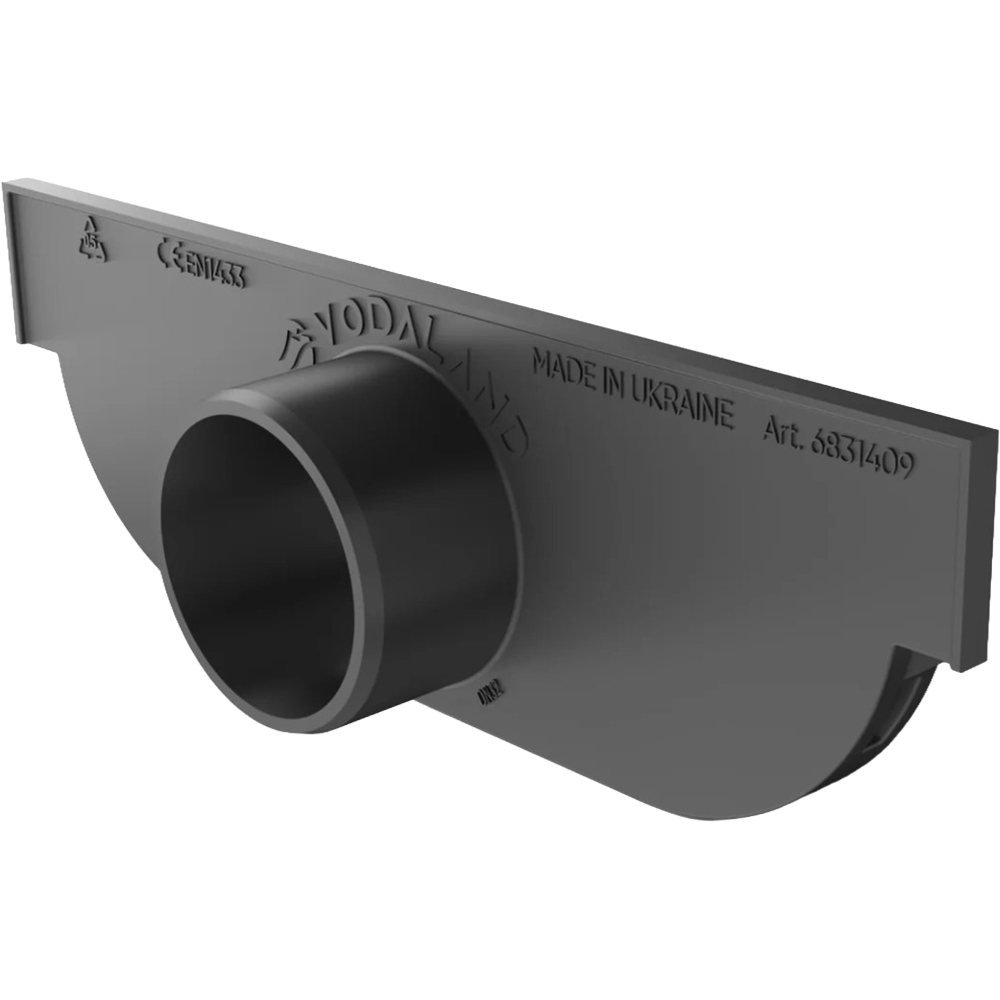 Placa capat pentru rigola VODALAND 6831409, polipropilena, D 32mm, 120 x 40 mm, negru