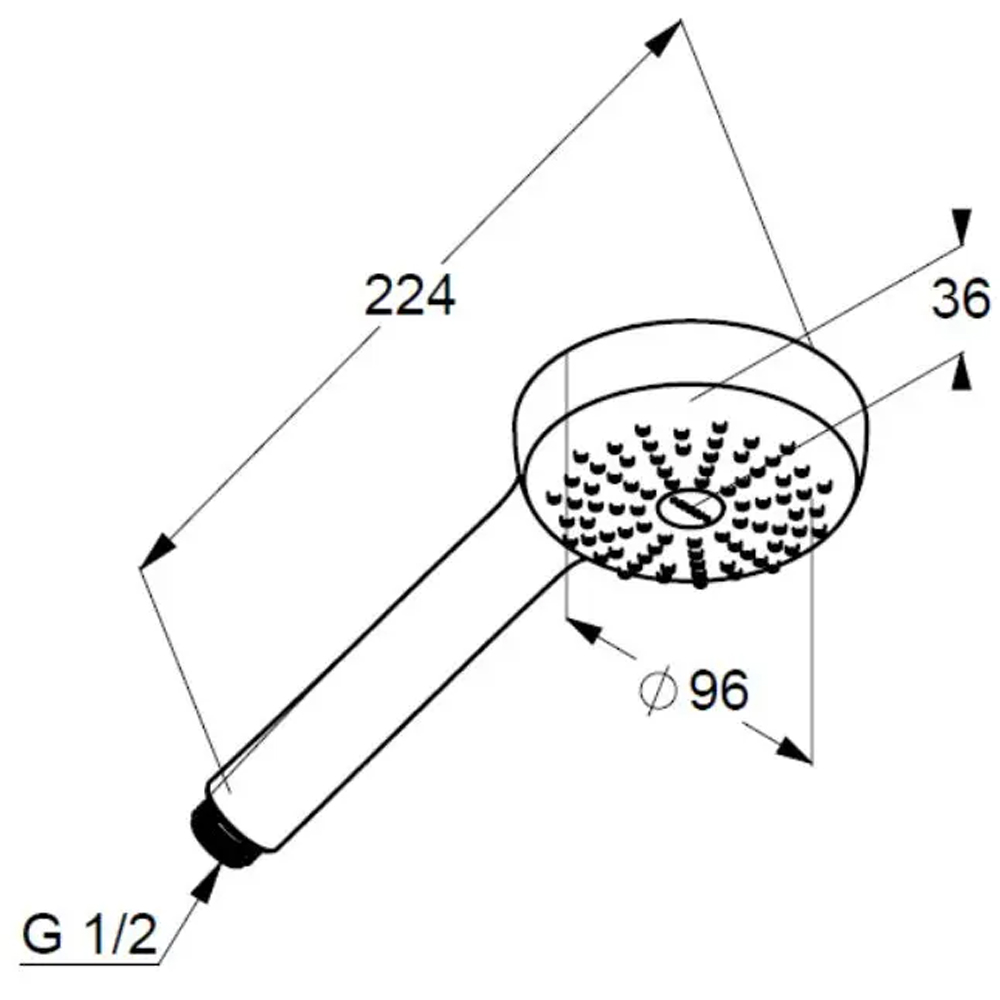 Para dus KLUDI Logo 6810005-00WR9, 1 functie, crom