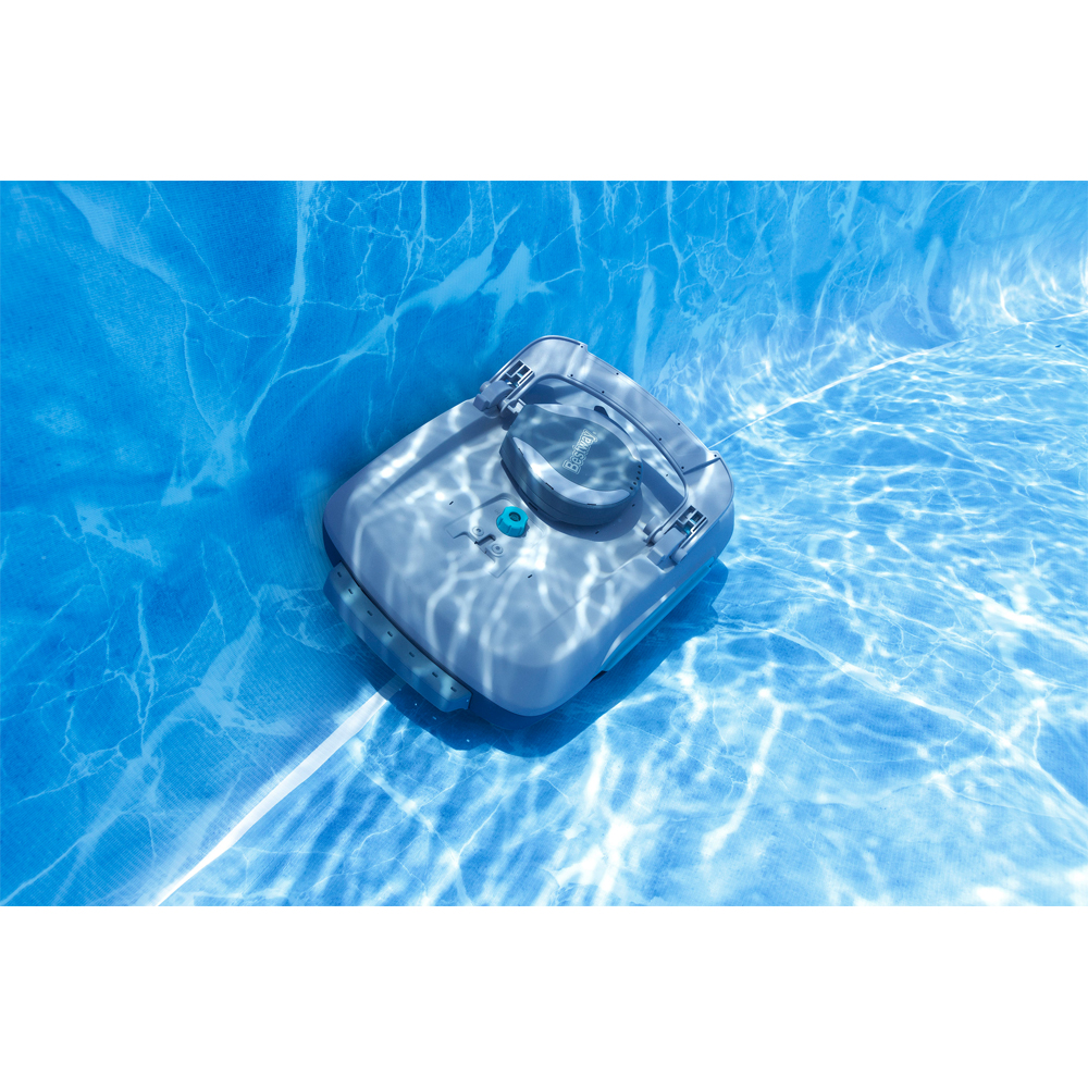 Robot curatare piscina 2 in 1 BESTWAY Aquatronix G300 cu skimmer de suprafata, autonomie 120 de minute, curatare pana la 50 mp, gri