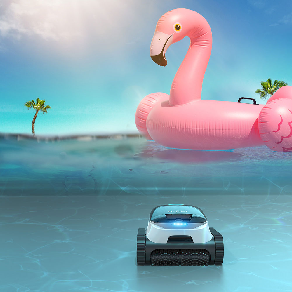 Robot pentru curatat piscina AIPER Scuba N1, fara fir, autonomie 180 min, 150mp, 75W, alb