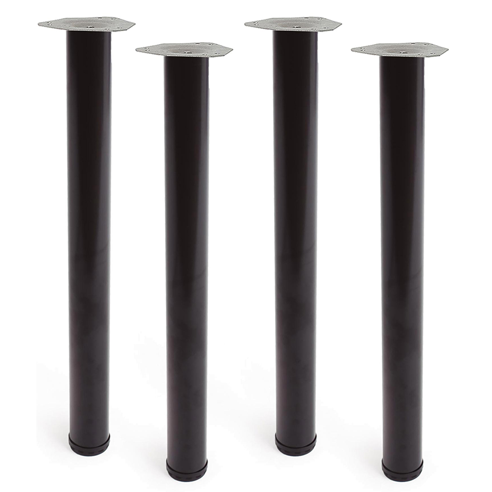 Set 4 picioare mobila 4406, otel, 71 cm, negru