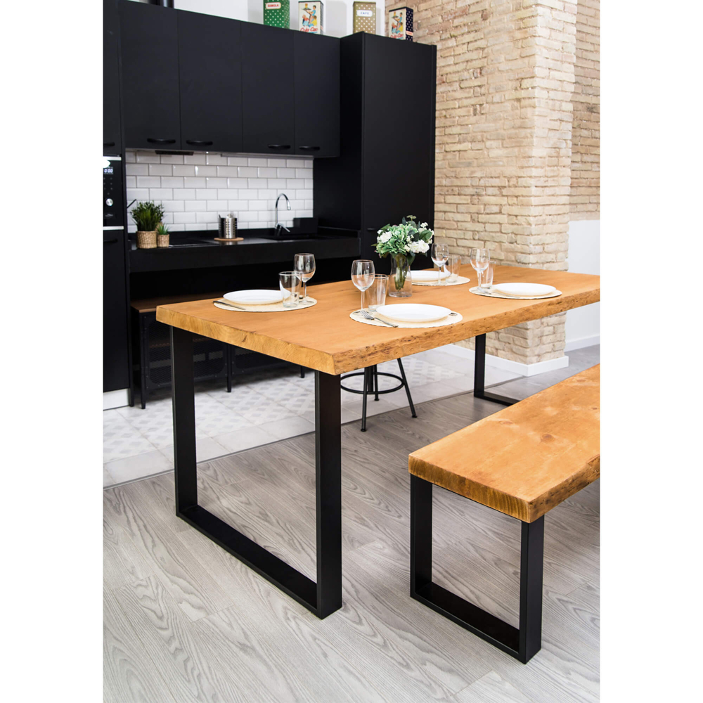 Picior masa stil industrial, 78 x 71.2 x 8 cm, rectangular, negru