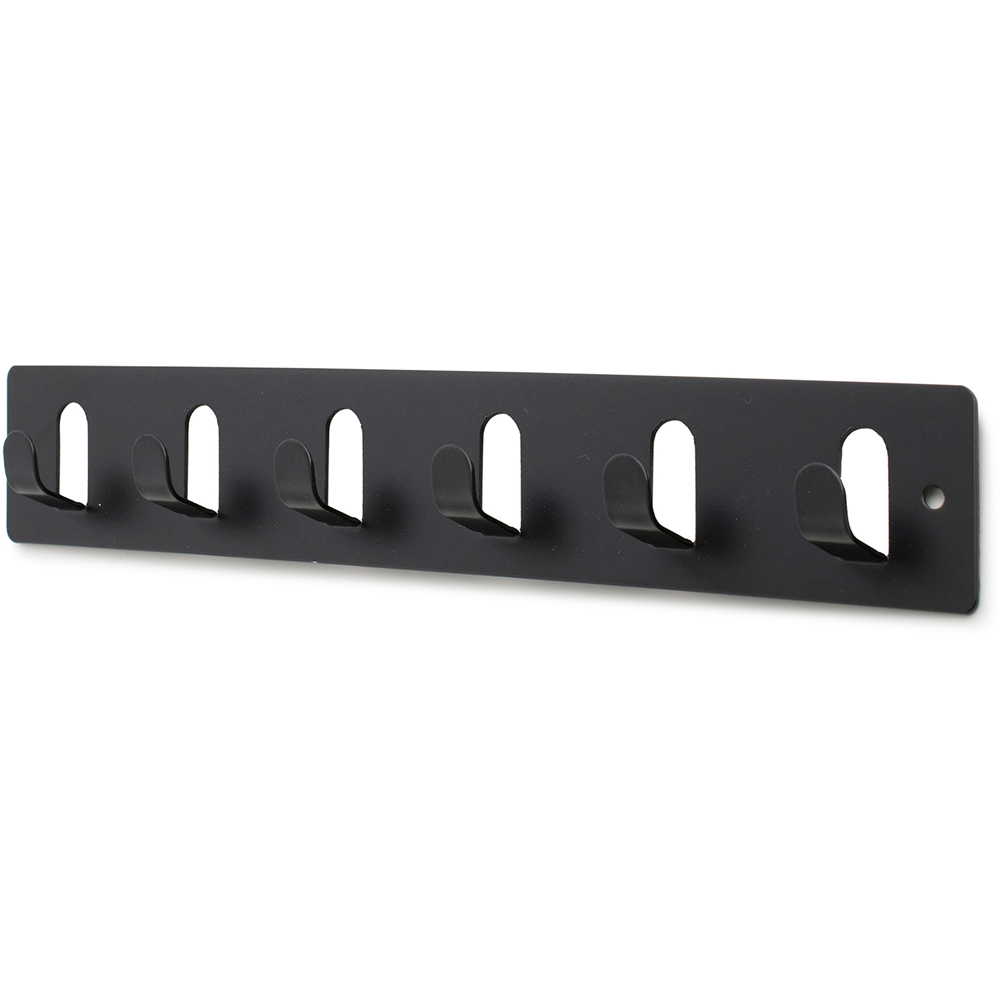 Cuier perete REUNION INDUSTRIAL 7-C1031.18, 6 agatatoare, otel, negru mat