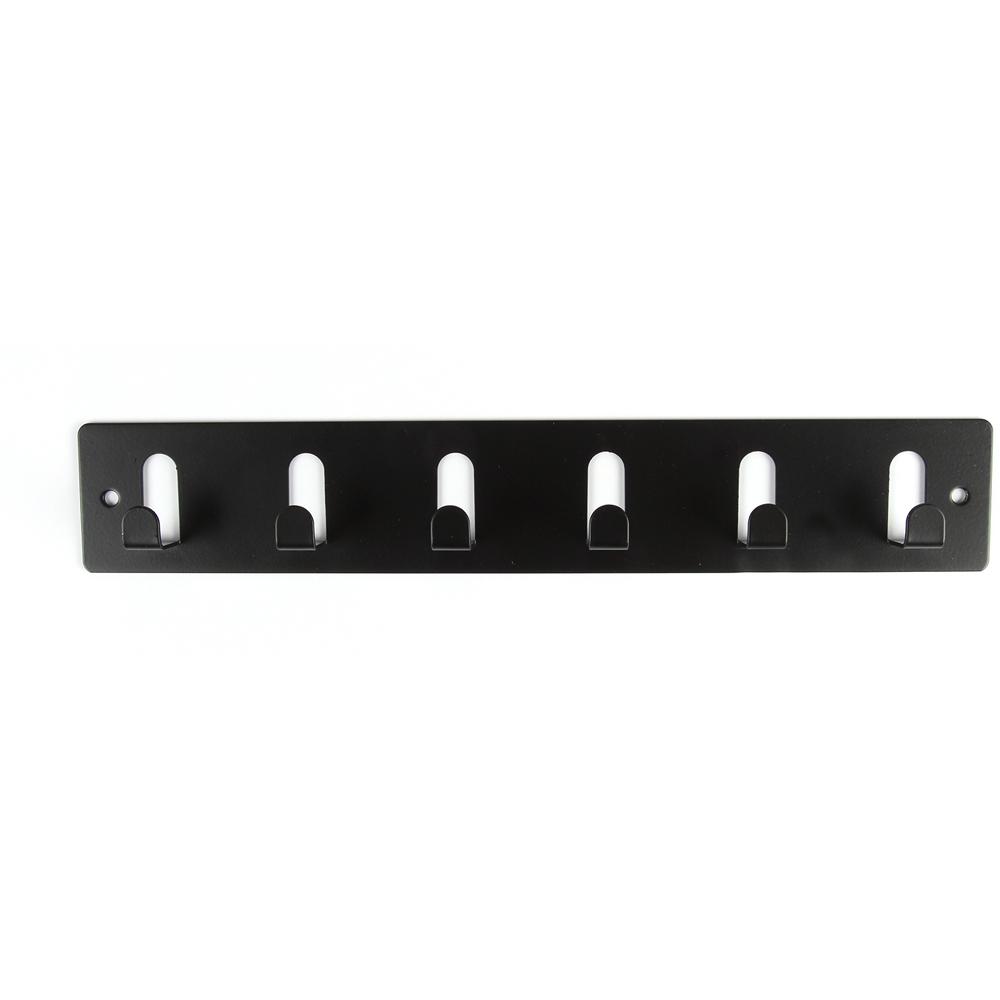 Cuier perete REUNION INDUSTRIAL 7-C1031.18, 6 agatatoare, otel, negru mat