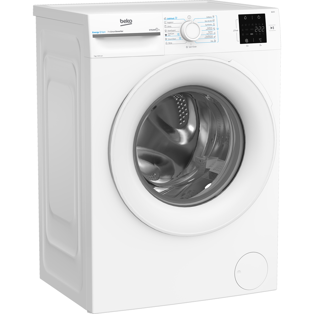 Masina de spalat rufe frontala BEKO BM3WFU37013WW, EnergySpin, SteamCure, 7 kg, 1000rpm, Clasa A, alb