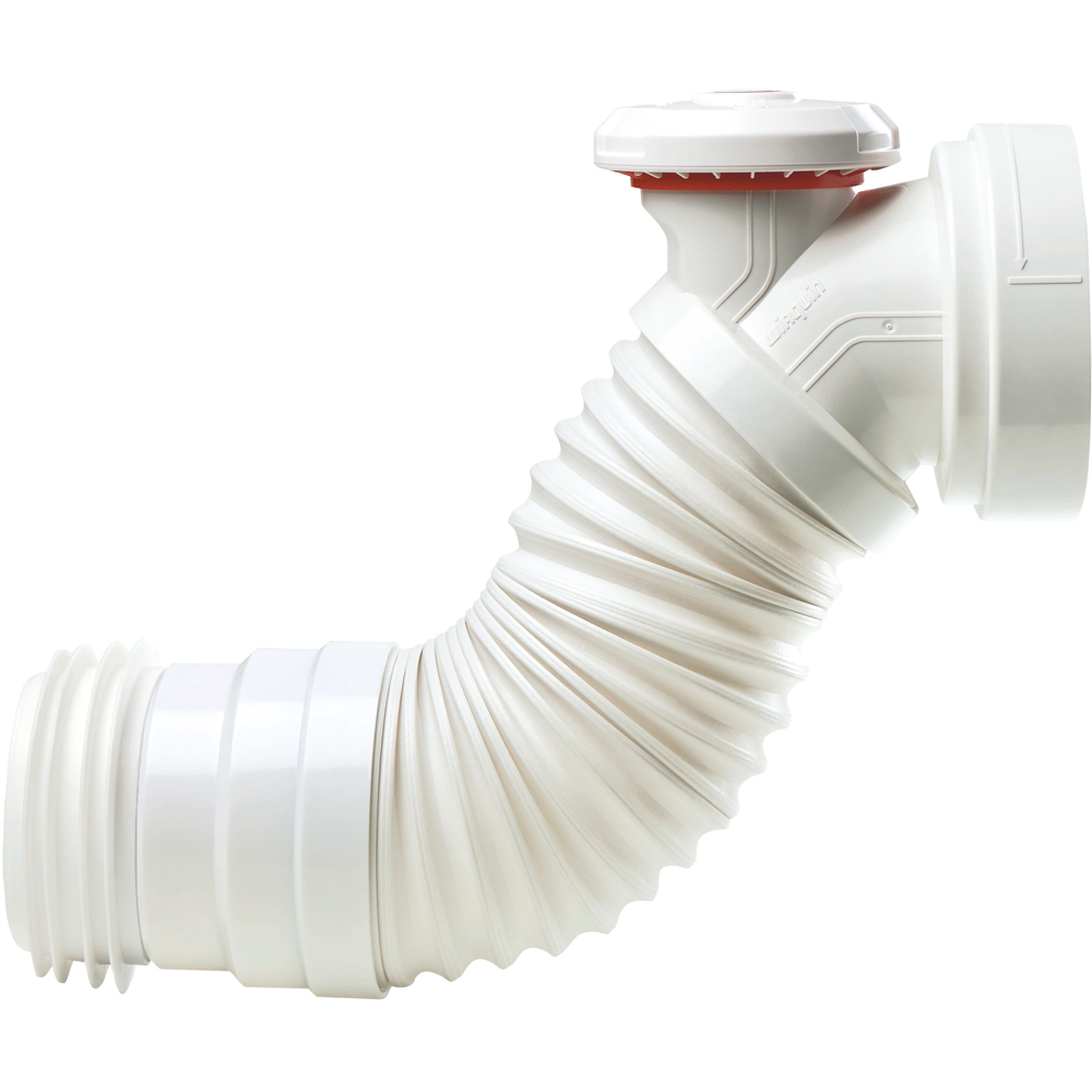 Racord WC antivacuum 2in1 WIRQUIN Air Connect 70725181, polipropilena, 260-475 mm, alb