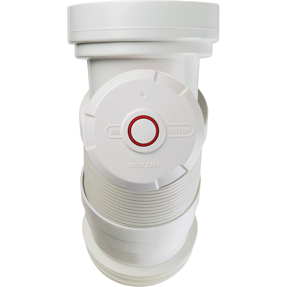Racord WC antivacuum 2in1 WIRQUIN Air Connect 70725181, polipropilena, 260-475 mm, alb