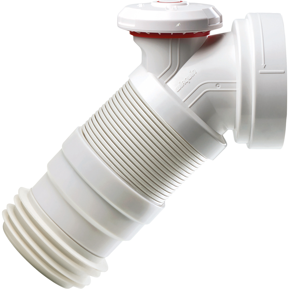 Racord WC antivacuum 2in1 WIRQUIN Air Connect 70725181, polipropilena, 260-475 mm, alb
