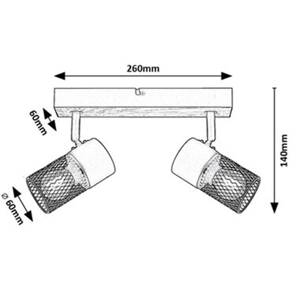 Plafoniera RABALUX Metta, E14, 2x40W, IP20, negru