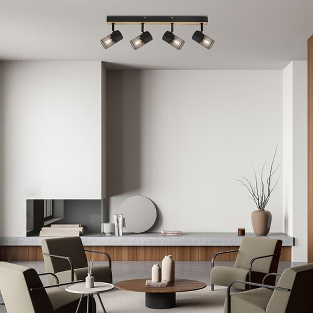 Plafoniera RABALUX Metta, E14, 4x40W, IP20, negru