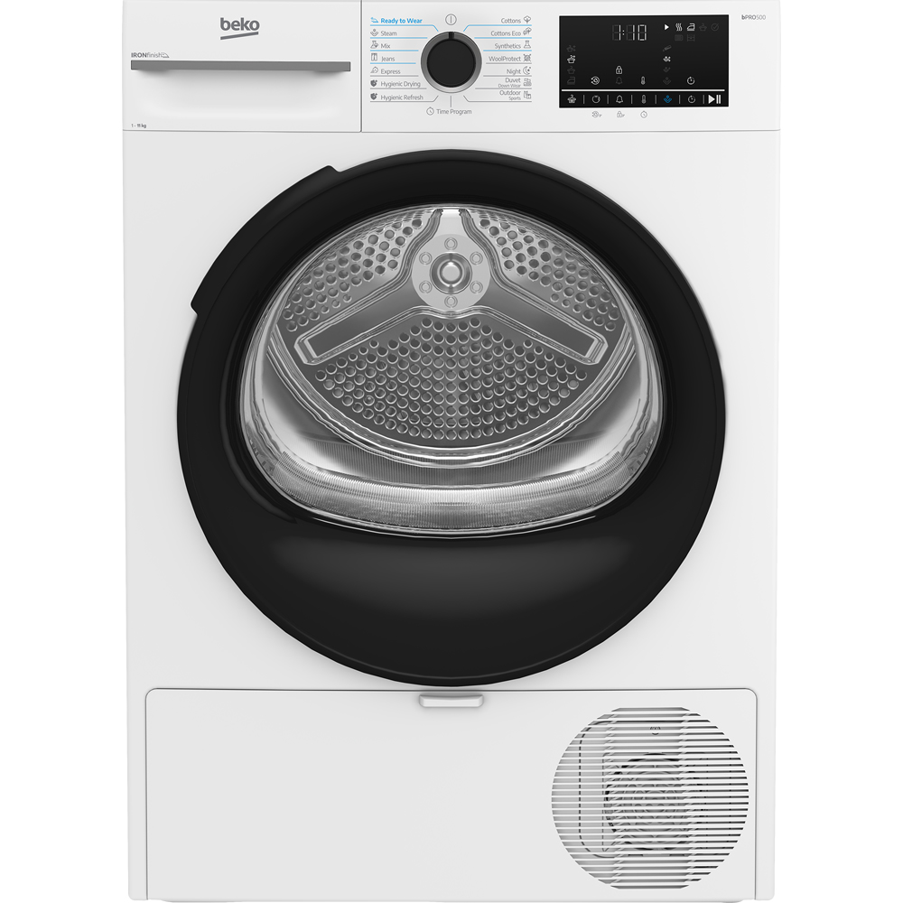 Uscator de rufe BEKO BM3T41233WB EU, Pompa de caldura, 11 kg, 15 programe, Clasa D, alb