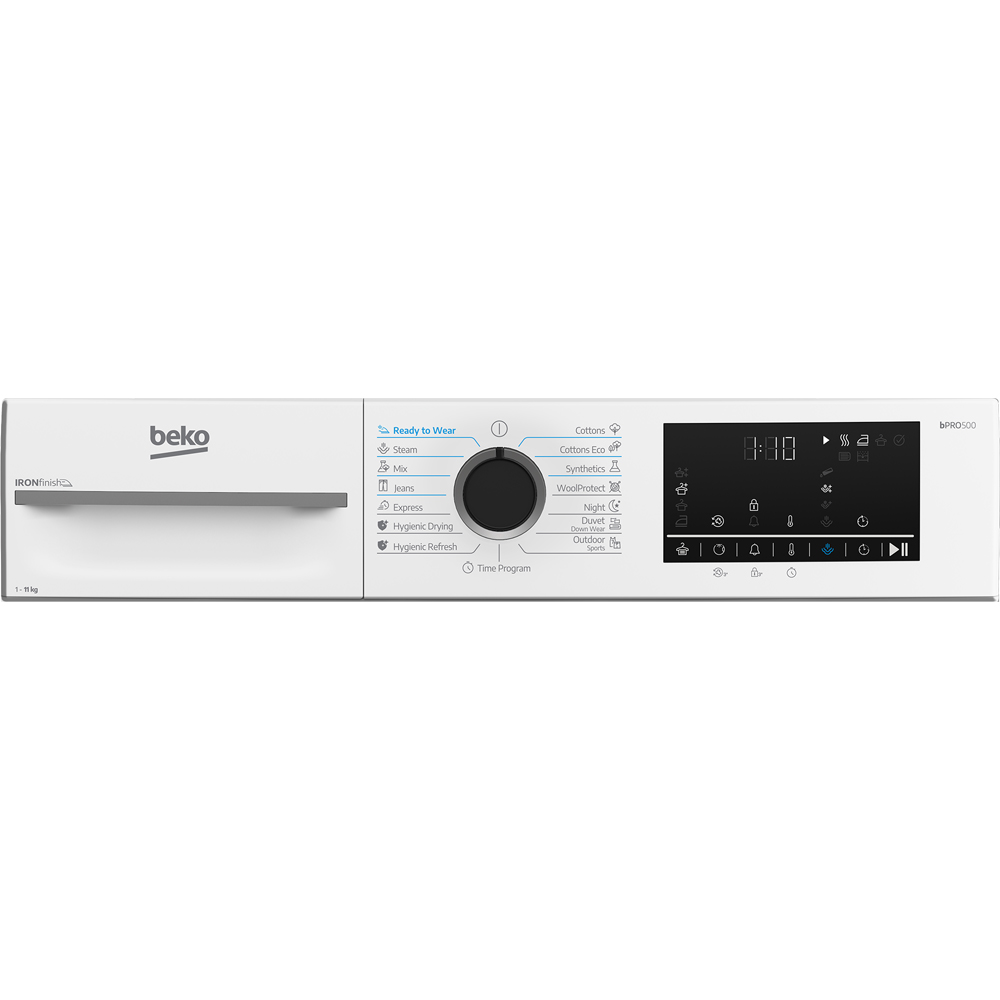 Uscator de rufe BEKO BM3T41233WB EU, Pompa de caldura, 11 kg, 15 programe, Clasa D, alb