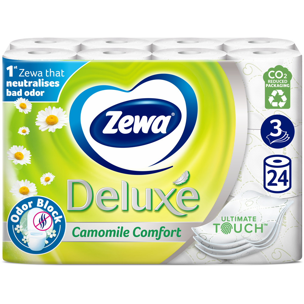 Hartie igienica ZEWA Deluxe Camomile comfort, 3 straturi, 24 role