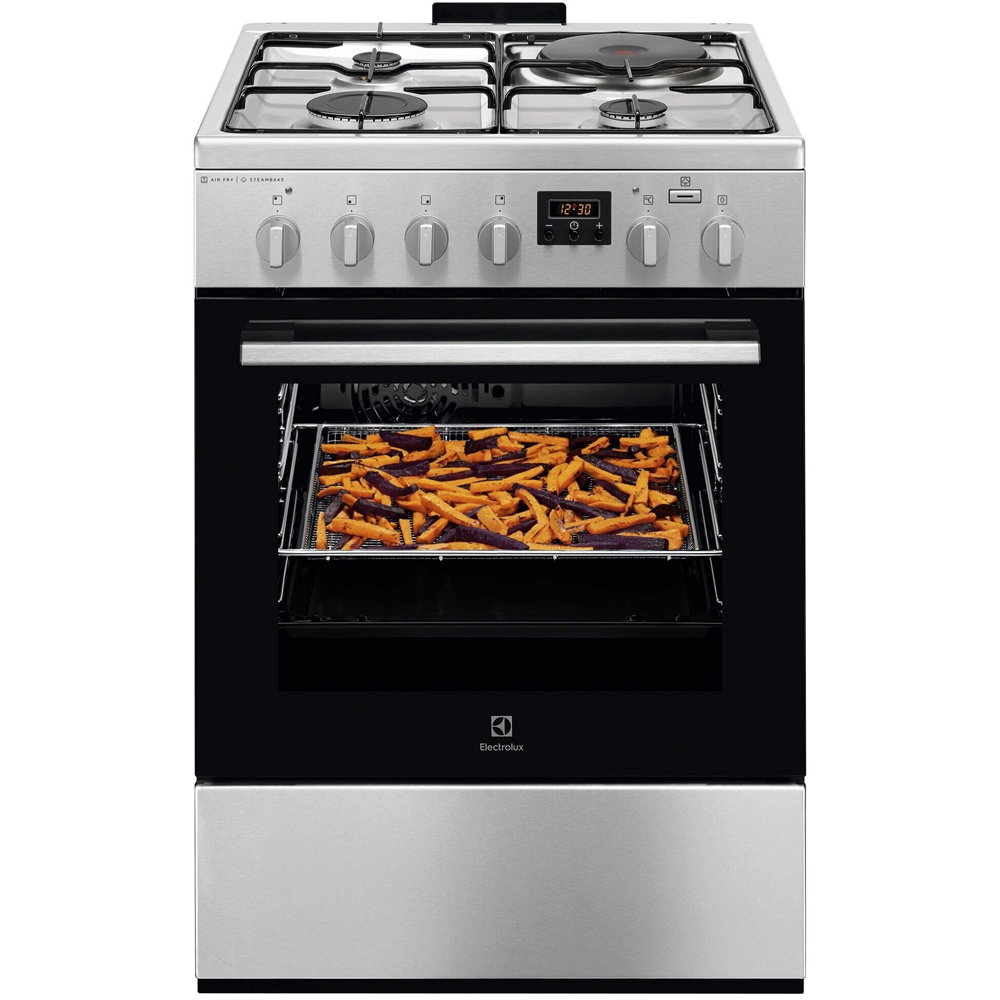 Aragaz ELECTROLUX LKM660222X, 4 arzatoare, Gaz + Electric, L 60 cm, Grill, inox