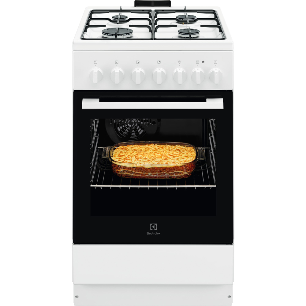 Aragaz ELECTROLUX LKK520032W, 4 arzatoare, Gaz + Electric, L 50 cm, Grill, alb
