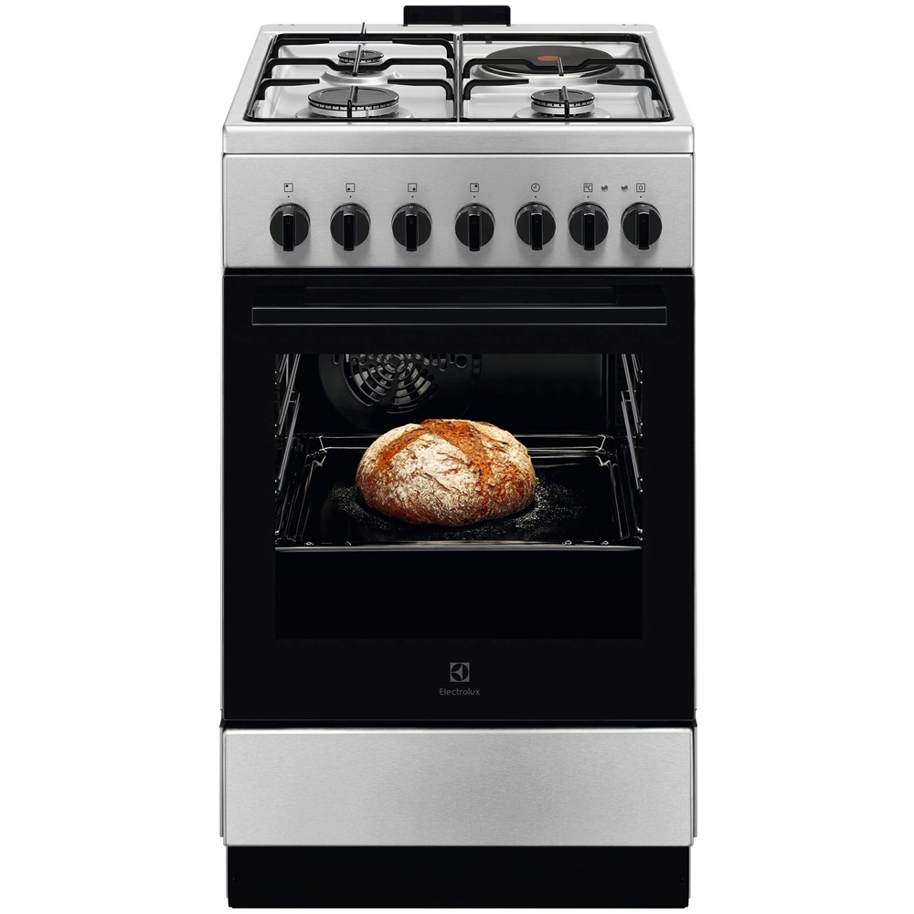 Aragaz ELECTROLUX LKM520011X, 4 arzatoare, Gaz + Electric, L 50 cm, Grill, inox