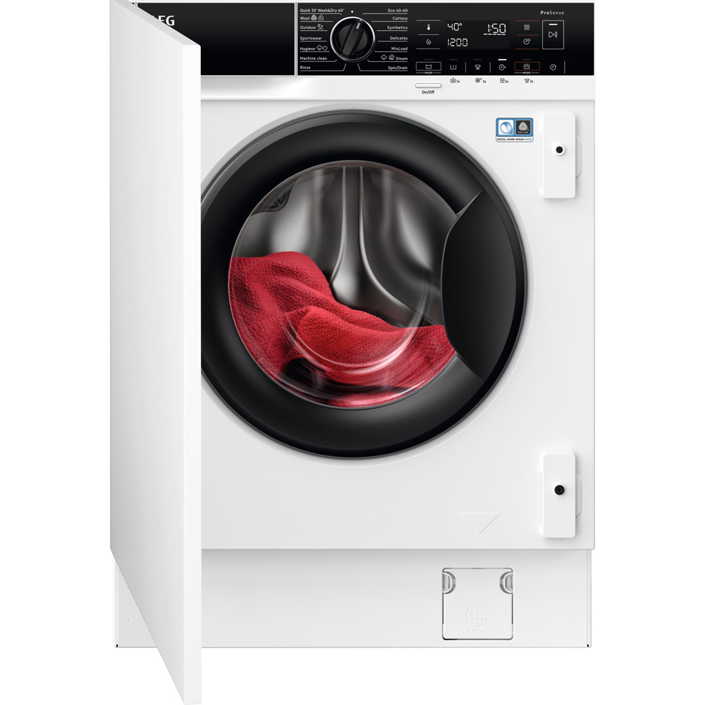 Masina de spalat rufe incorporabila cu uscator AEG L7WBE68SI Seria 7000, 8/4 kg, 1600rpm, Clasa B/D, alb