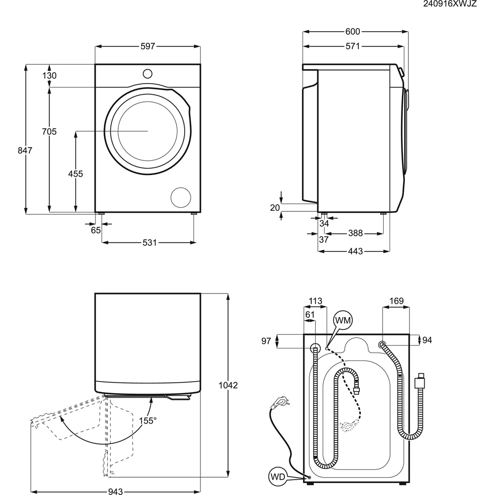 Masina de spalat rufe frontala ELECTROLUX PerfectCare800 EW8F3494EQ, 9 kg, 1400rpm, Clasa A, alb