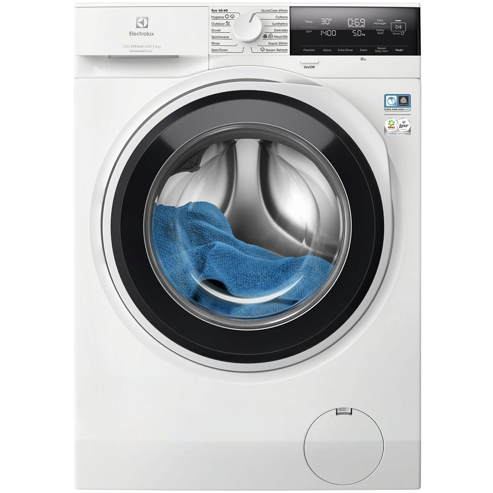 Masina de spalat rufe frontala ELECTROLUX SteamCare 700 EW7F3484UE, 8 kg, 1400rpm, Clasa A, alb