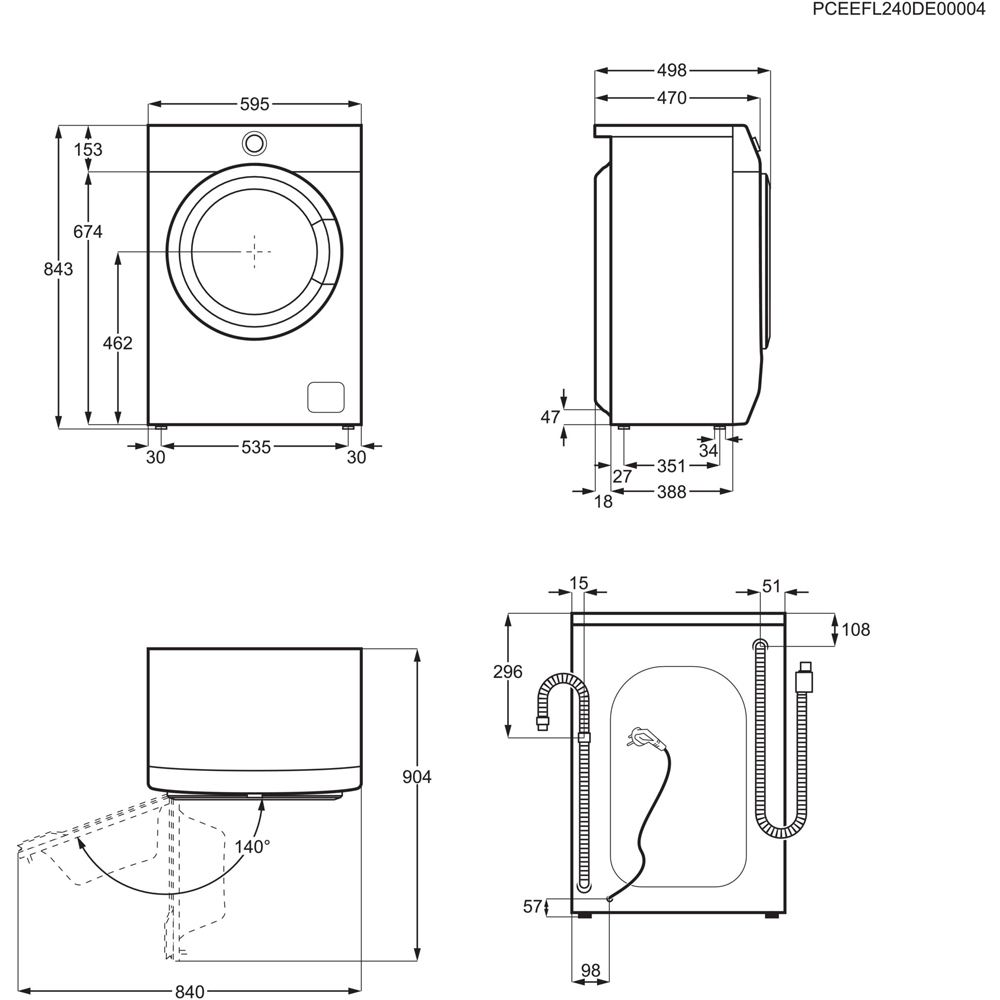 Masina de spalat rufe frontala slim AEG LSR6E27SE, 7 kg, 1200rpm, Clasa B, alb