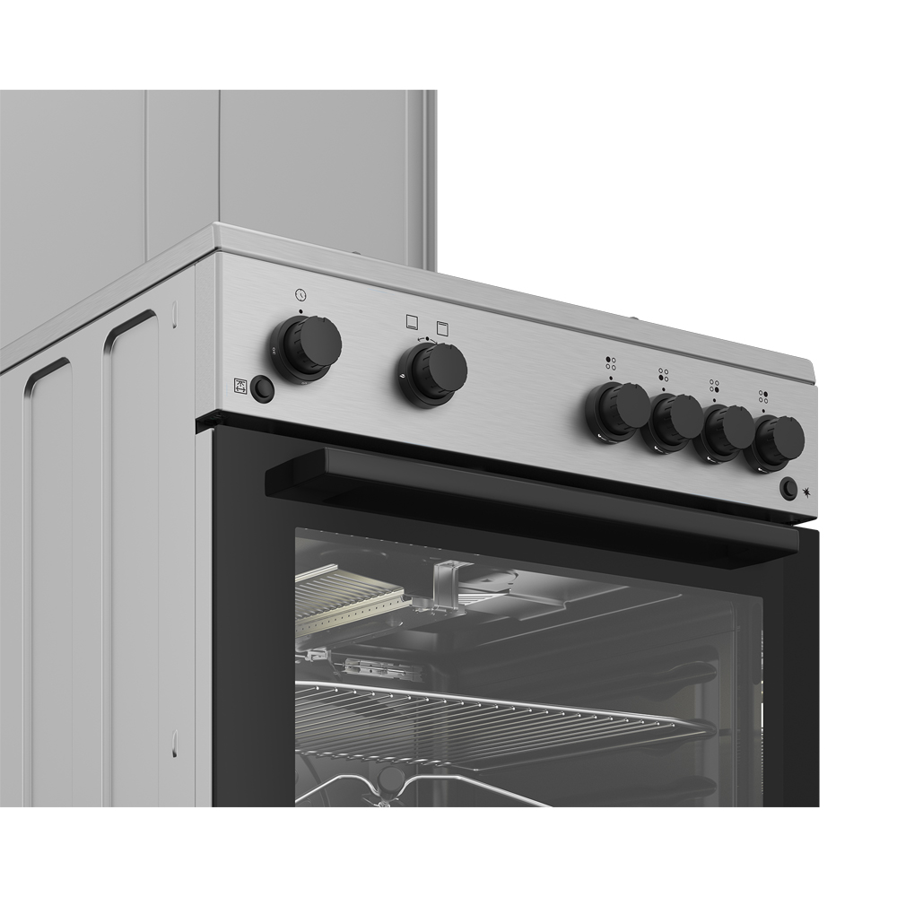 Aragaz ARCTIC ABGG6611DTTLX, 4 arzatoare, Gaz, L 60 cm, Grill, Rotisor, inox