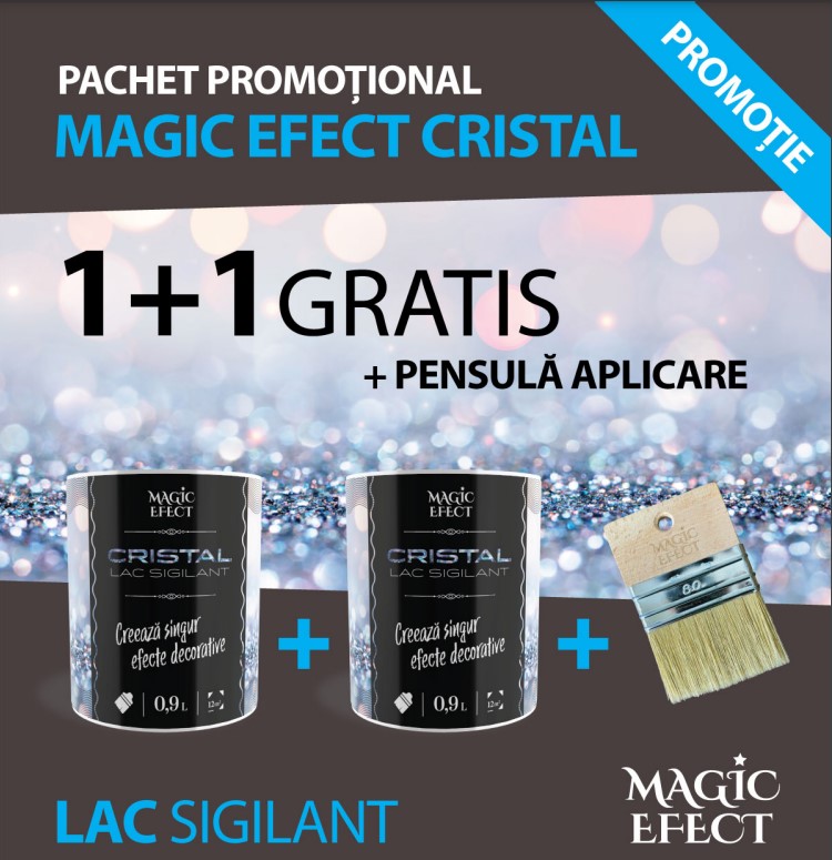 Pachet vopsea, cristal, 1+1 gratuit si pensula de aplicare   Magic Efect