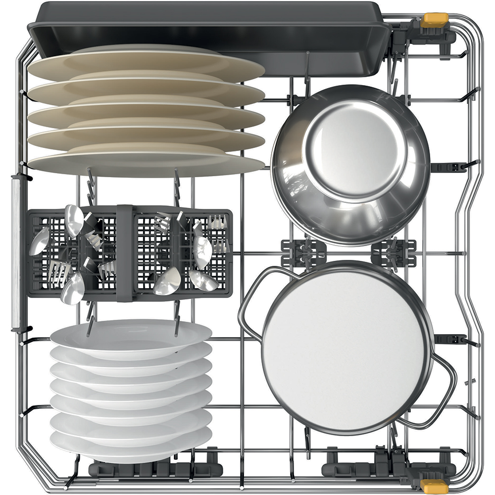 Masina de spalat vase incorporabila WHIRLPOOL W8I HT58 TS, MaxiSpace, 6th Sense, 14 seturi, 8 programe, 60 cm, Clasa B, panou comanda negru