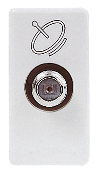 Priza TV/SAT GEWISS System GW20396-B, 2 posturi, montaj incastrat, alb