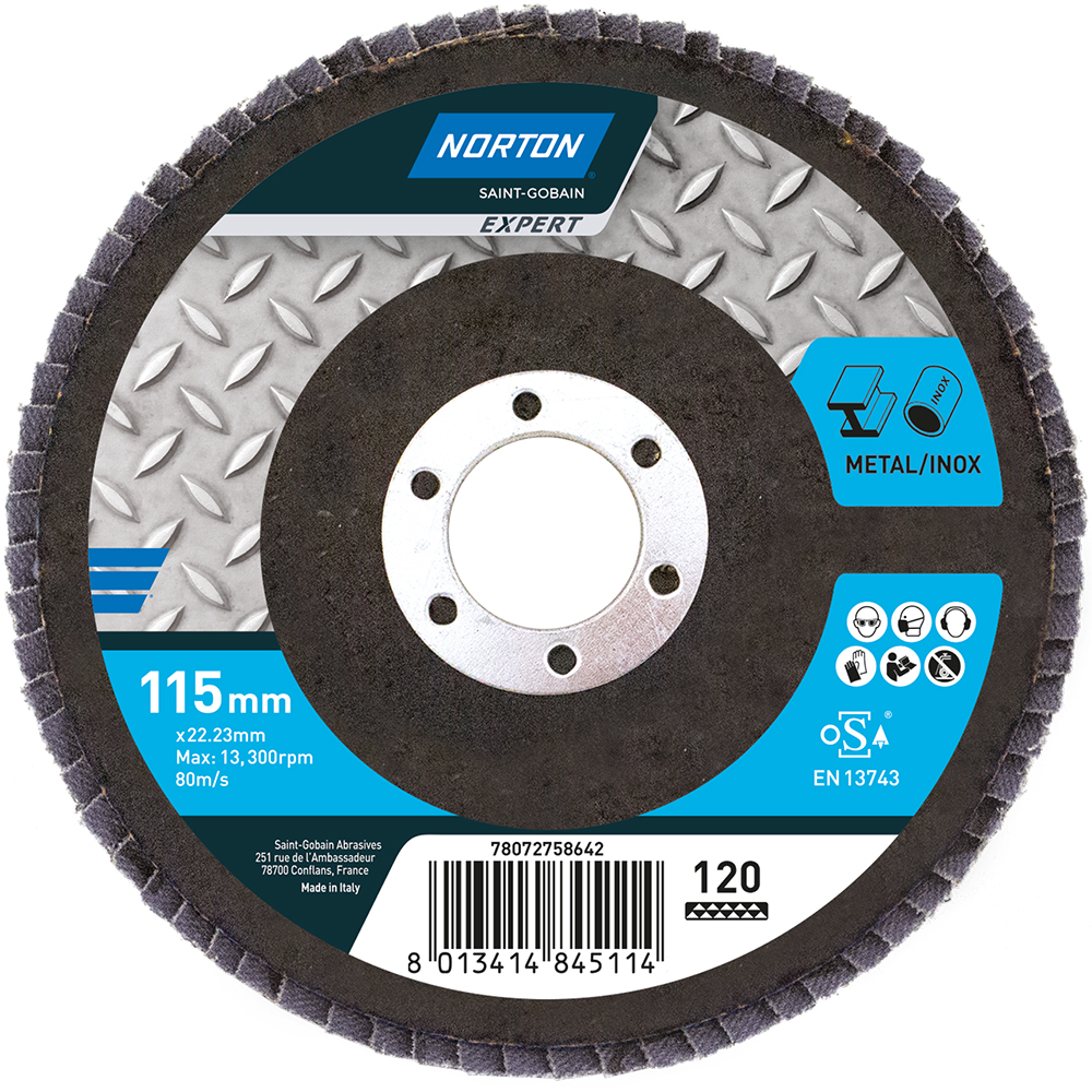 Disc lamelar frontal Norton, 115x22mm, P120
