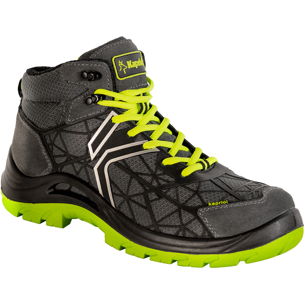 Bocanci de protectie KAPRIOL Spider, S3 L FO SR, bombeu din otel, marimea 45, Gri/Verde