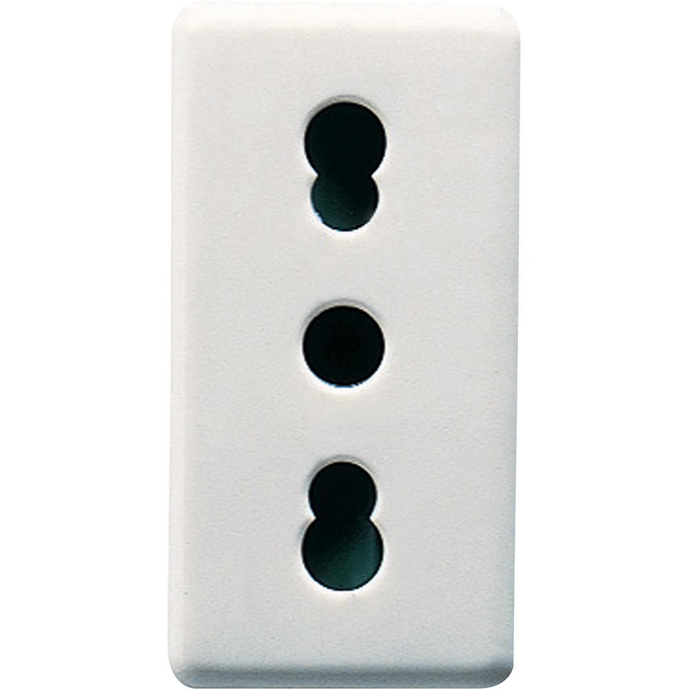 Priza standard italiana Gewiss System GW20203, 10A, 250V, 5 bucati, alb