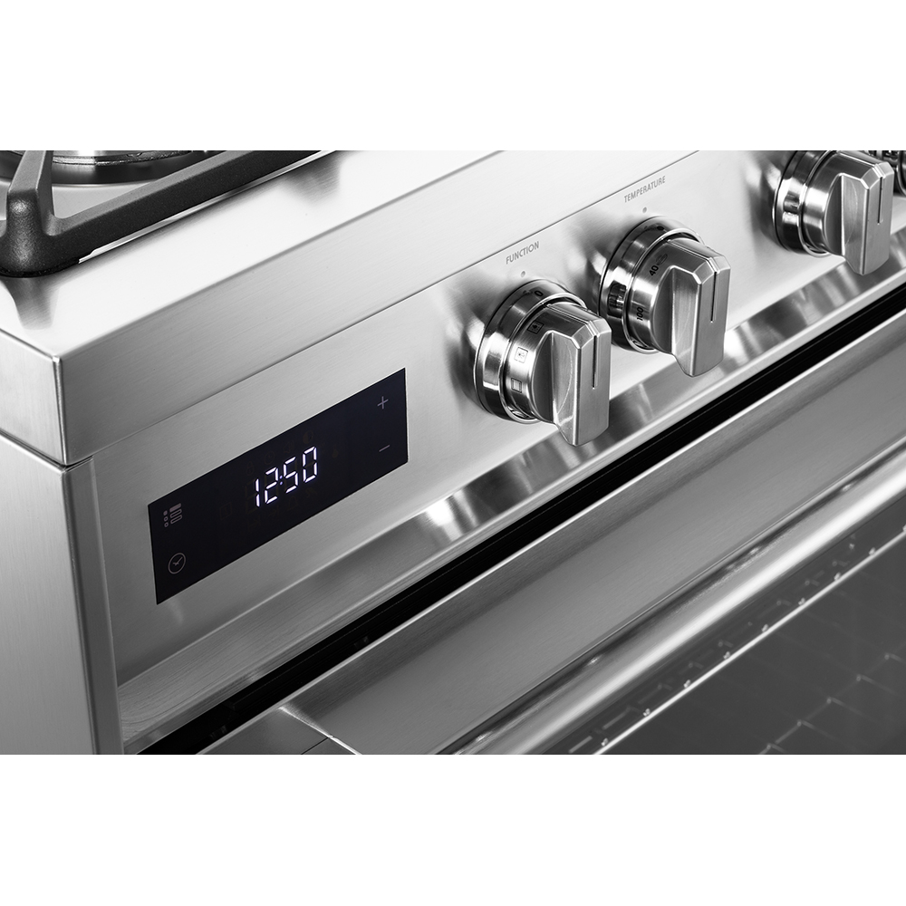 Aragaz profesional DELONGHI PRO 66 MXL PZ RO, 4 arzatoare, Gaz + Electric, L 60 cm, Grill, inox