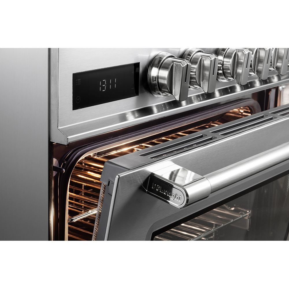 Aragaz profesional DELONGHI PRO 66 MXL PZ RO, 4 arzatoare, Gaz + Electric, L 60 cm, Grill, inox