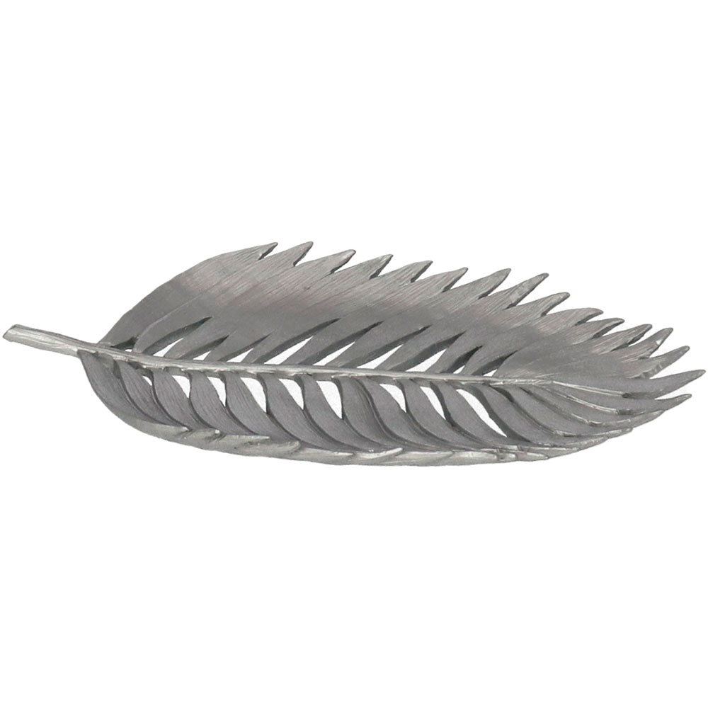 Decoratiune Frunza, rasina, 21 x 36 x 6 cm, argintiu