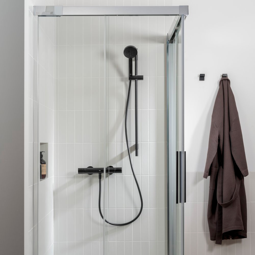 Baterie dus ROCA T-500 A5A2E18NB0, termostat, alama sanitara, negru mat
