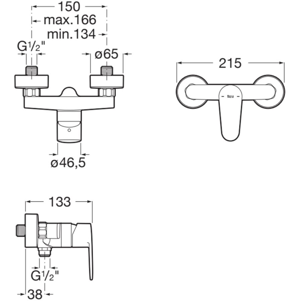 Baterie dus ROCA Victoria Plus A5A204FC00, set dus inclus, alama sanitara, crom