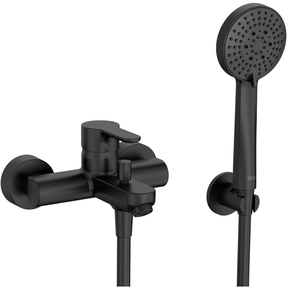 Baterie cada-dus ROCA L20 A5A0109NB4, set dus inclus, alama sanitara, negru mat